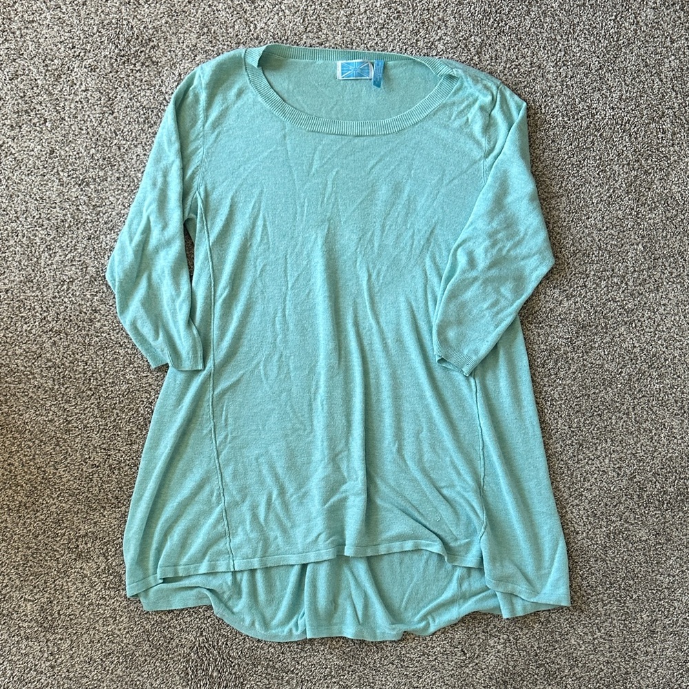 Light Aqua Women's 3/4 Sleeve Tunic Top